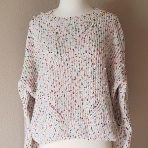 Autumn confetti distressed sweater